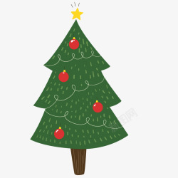 卡通手绘圣诞装饰树素材