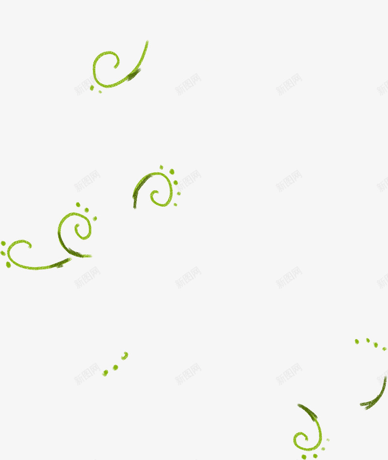 绿色旋转小花纹装饰png免抠素材_新图网 https://ixintu.com 旋转 绿色 花纹 装饰