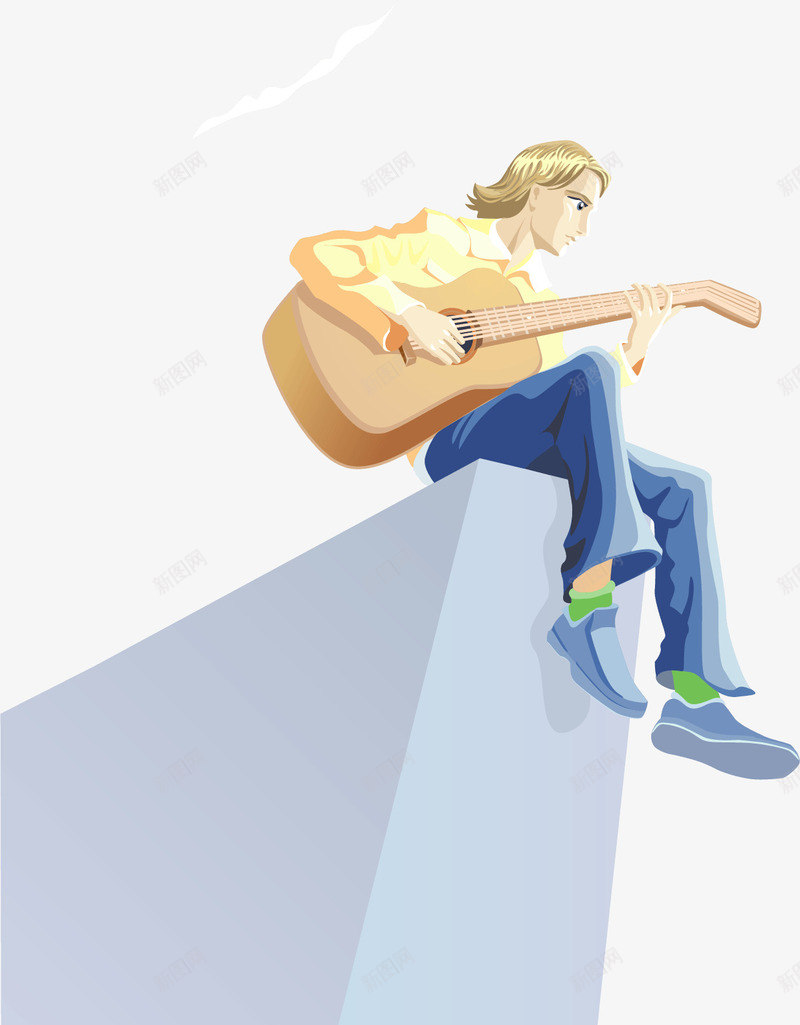 卡通弹吉他孤独的男孩png免抠素材_新图网 https://ixintu.com 卡通人物 孤独男孩 孤独的男孩 弹吉他 弹吉他的男孩 男孩 音乐