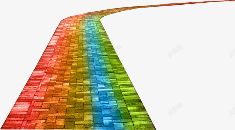 彩虹石头路png免抠素材_新图网 https://ixintu.com 小路 彩色 彩虹 石头路
