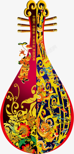 中国弦乐器二胡古典中国风古典乐器二胡中秋节高清图片