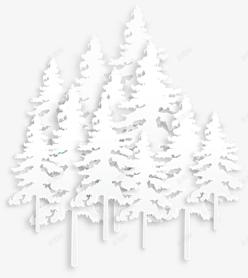 白色雪地圣诞树png免抠素材_新图网 https://ixintu.com 圣诞树 树木 植物 清新 白色 简约 装饰图案 雪地