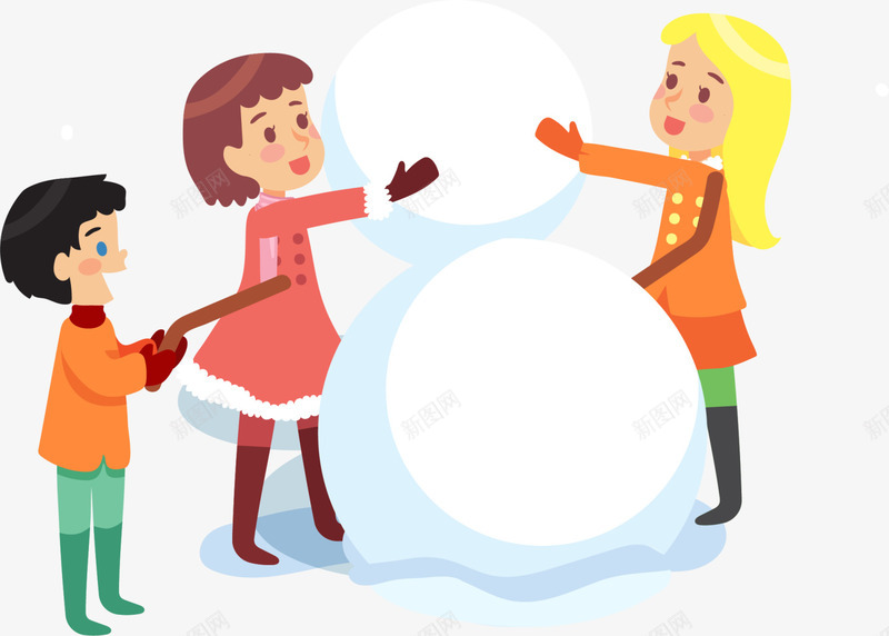 冬季堆雪人的小朋友png免抠素材_新图网 https://ixintu.com 冬季小朋友 可爱小朋友 堆雪人的小朋友 寒冷冬季 白色雪球 白雪皑皑
