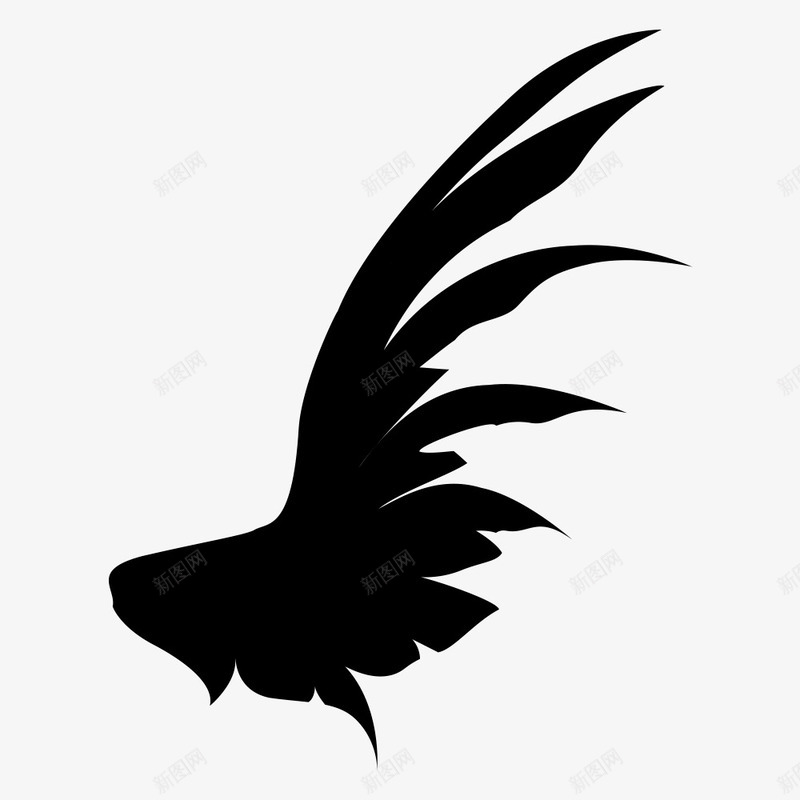 翅膀剪影图标png_新图网 https://ixintu.com png图形 png装饰 剪影 翅膀 装饰 黑色