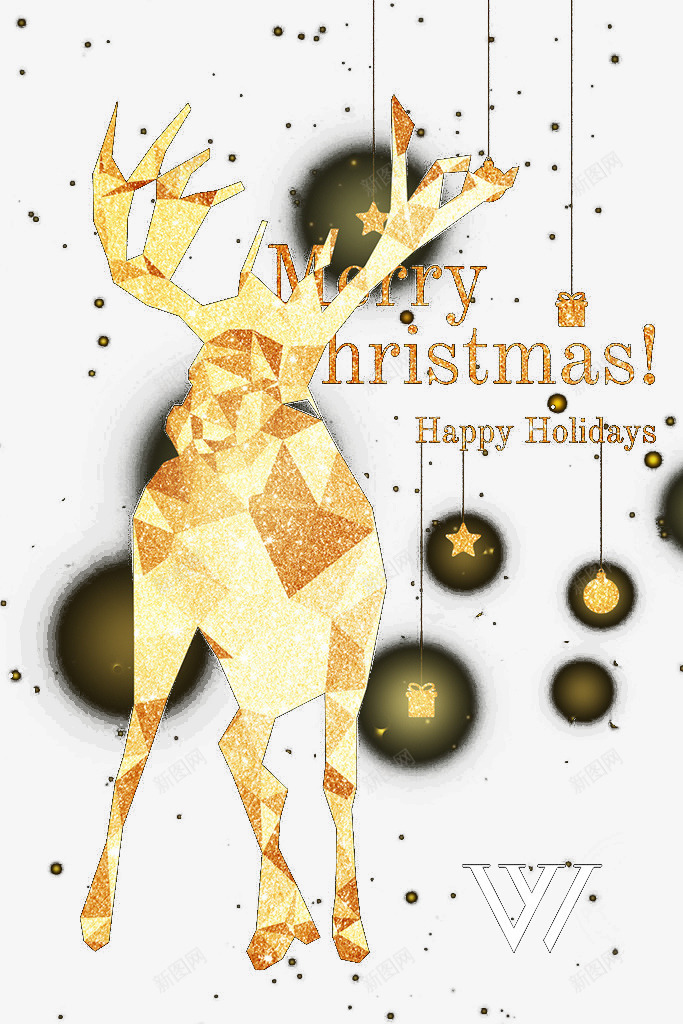 圣诞金鹿png免抠素材_新图网 https://ixintu.com 圆球 圣诞节 星星 欢庆 璀璨 节日 装饰 金鹿