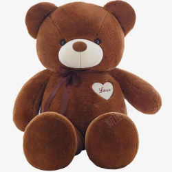 布娃娃熊棕色小熊玩具爱心熊情侣玩具高清图片