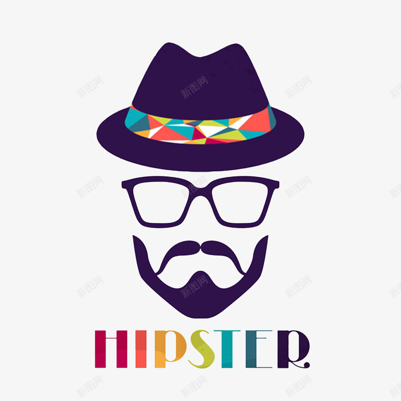 HIPSTERpng免抠素材_新图网 https://ixintu.com HIPSTER 帽子 眼睛 胡子