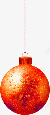 橙色雪花圣诞装饰球元旦素材