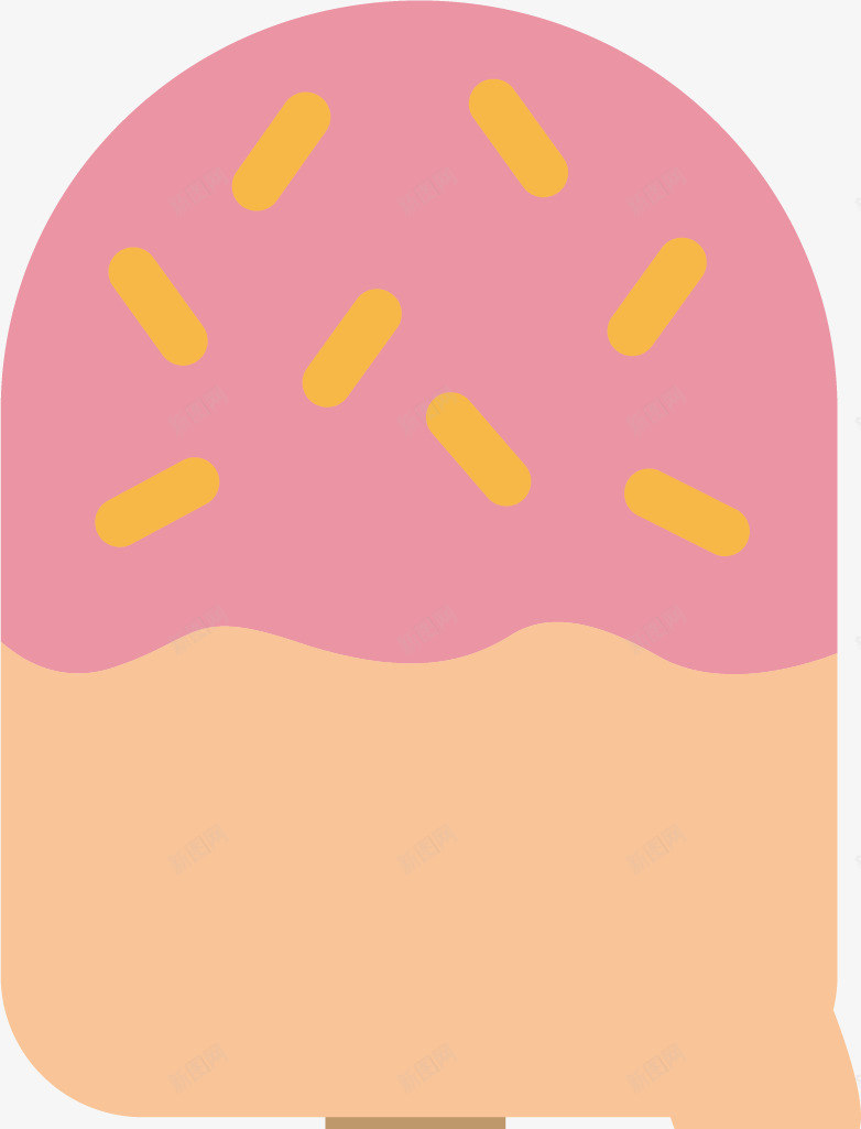 水彩冰淇淋png免抠素材_新图网 https://ixintu.com 冰淇淋 卡通手绘 粉色 美食 零食 颗粒 食物