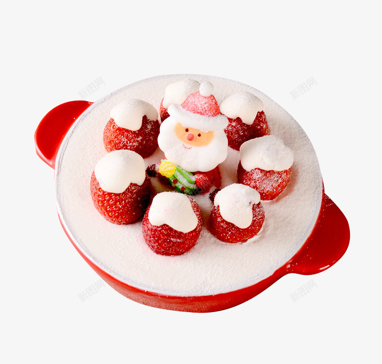 红色圣诞老人焗饭碗png免抠素材_新图网 https://ixintu.com 厨房用品 可爱草莓 海报素材 焗饭