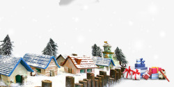 雪天背景村庄高清图片