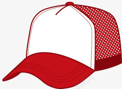 红白色扁平风格帽子素材