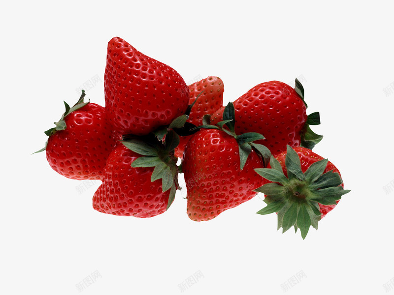 草莓红色叶子png免抠素材_新图网 https://ixintu.com 水果 红艳艳 绿叶 草莓