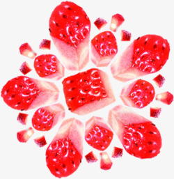 草莓创意甜品奶香素材