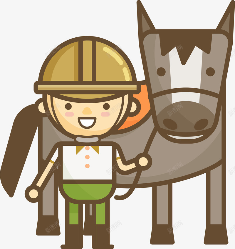 卡通手绘儿童骑马png免抠素材_新图网 https://ixintu.com 休闲娱乐 儿童 卡通手绘 装饰图案 骑马