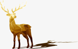金色闪耀圣诞麋鹿素材