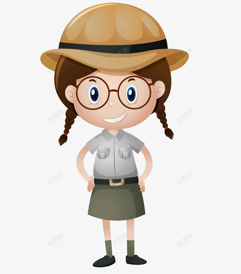 戴帽子的小女孩png免抠素材_新图网 https://ixintu.com png图形 png装饰 卡通 小女孩 帽子 眼镜 装饰