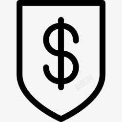资金保护盾与美元符号图标高清图片