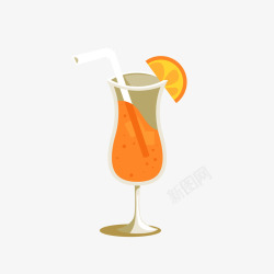 黄色橘子汁黄色杯装的橘子汁矢量图高清图片