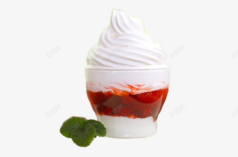 草莓味冰淇淋png免抠素材_新图网 https://ixintu.com 冰淇淋 冷饮 果酱 水果 红色 草莓 雪糕
