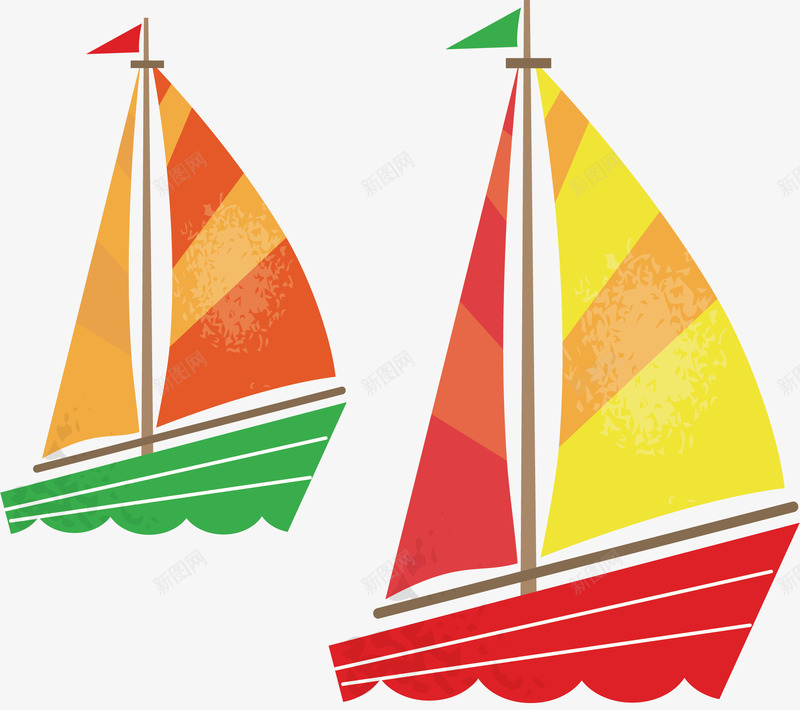 海上帆船png免抠素材_新图网 https://ixintu.com 帆船 度假 海上冲浪 矢量素材 红色