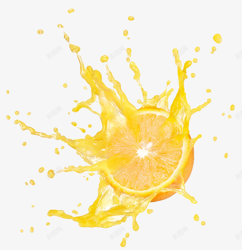 飞溅的柠檬汁png免抠素材_新图网 https://ixintu.com 柠檬 飞溅 黄色