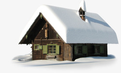 古旧建筑雪地里的房子高清图片