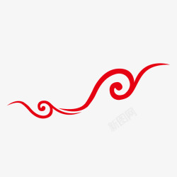 中国创意龙底纹卡通红色创意祥云装饰线条高清图片