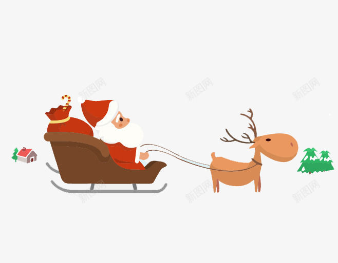 圣诞节圣诞老人坐车送礼物png免抠素材_新图网 https://ixintu.com 圣诞元素 圣诞节 圣诞节圣诞老人坐车送礼物 圣诞节素材 麋鹿