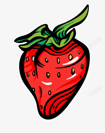 线条水果红色草莓png免抠素材_新图网 https://ixintu.com 水果 红色 线条 维生素 草莓 营养 补充