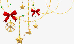 星星链子圣诞节金色星星装饰高清图片