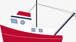 红色渔船素材