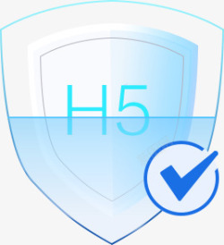 h5蓝色盾牌卡通素材