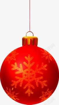 红色雪花圣诞装饰球元旦素材