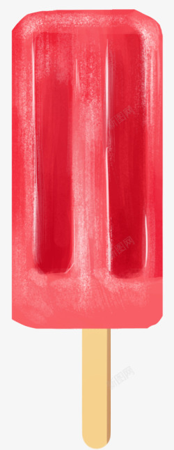 西瓜冰棒背景夏季手绘装饰冰糕元素高清图片