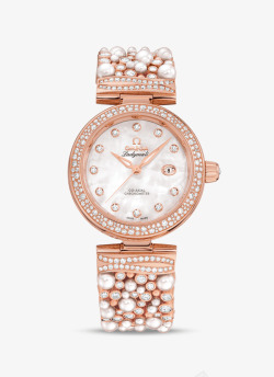 大气女欧米茄珍珠钻石腕表手表女表高清图片
