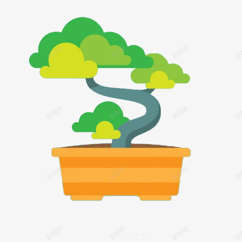 盆栽里的树png免抠素材_新图网 https://ixintu.com 卡通 大树 景物 树木 植物 盆栽 装饰