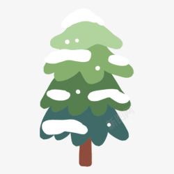 松树冬季绿色植物冬季松树元素高清图片