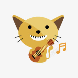 黄色音符可爱猫咪高清图片