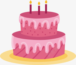 氛围图生日快乐粉色蛋糕矢量图高清图片
