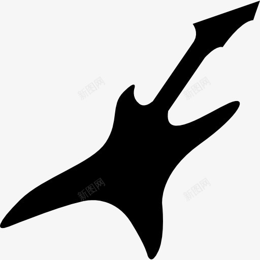 电吉他的黑色形状的轮廓图标png_新图网 https://ixintu.com 乐器 吉他 形状 电吉他 音乐 黑色