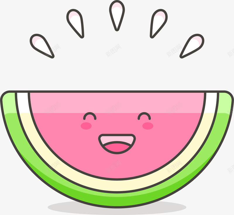卡通可爱西瓜png免抠素材_新图网 https://ixintu.com 卡通手绘 可爱 插画贴纸 表情包 西瓜