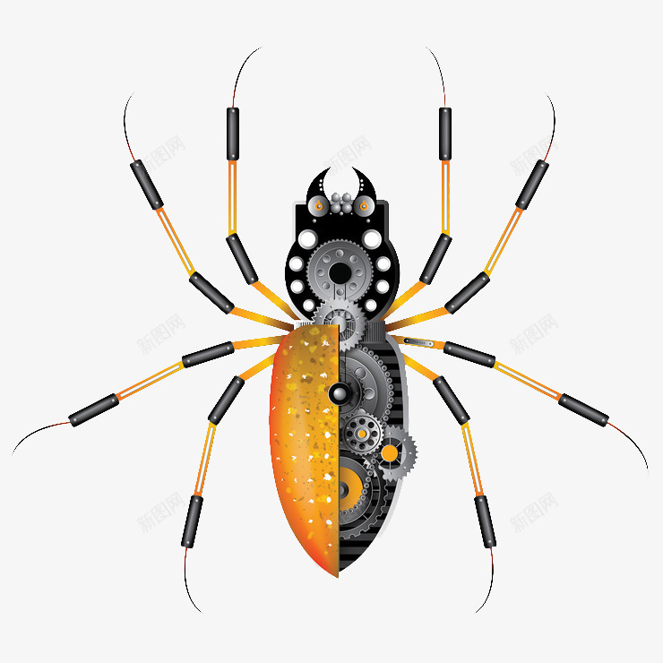 蜘蛛机械昆虫png免抠素材_新图网 https://ixintu.com 创意 动物 单页 昆虫 机械 虫子 蜘蛛