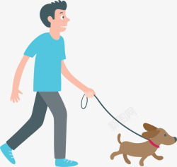遛狗的人PNG素材休闲运动遛狗的人矢量图高清图片