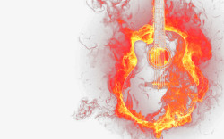 平面吉他火焰高清图片