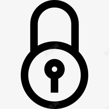 电子商务锁定圆形挂锁的安全工具图标图标