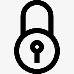 安全锁定电子商务锁定圆形挂锁的安全工具图标高清图片