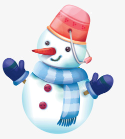 戴手套的雪人可爱的雪人矢量图高清图片