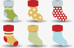 条纹袜子圣诞节袜子矢量图高清图片
