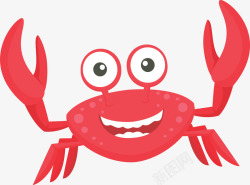 红色的螃蟹可爱卡通红色螃蟹矢量图高清图片